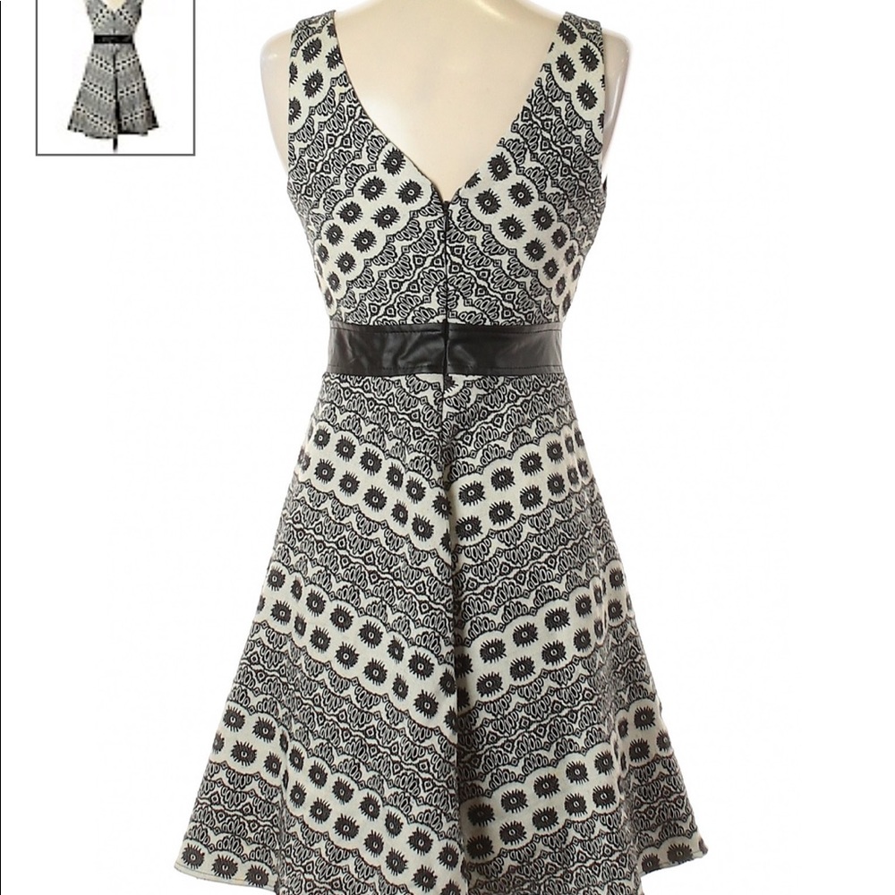 Chelsea & Violet Anthropologie Blk & Ivory Dress L